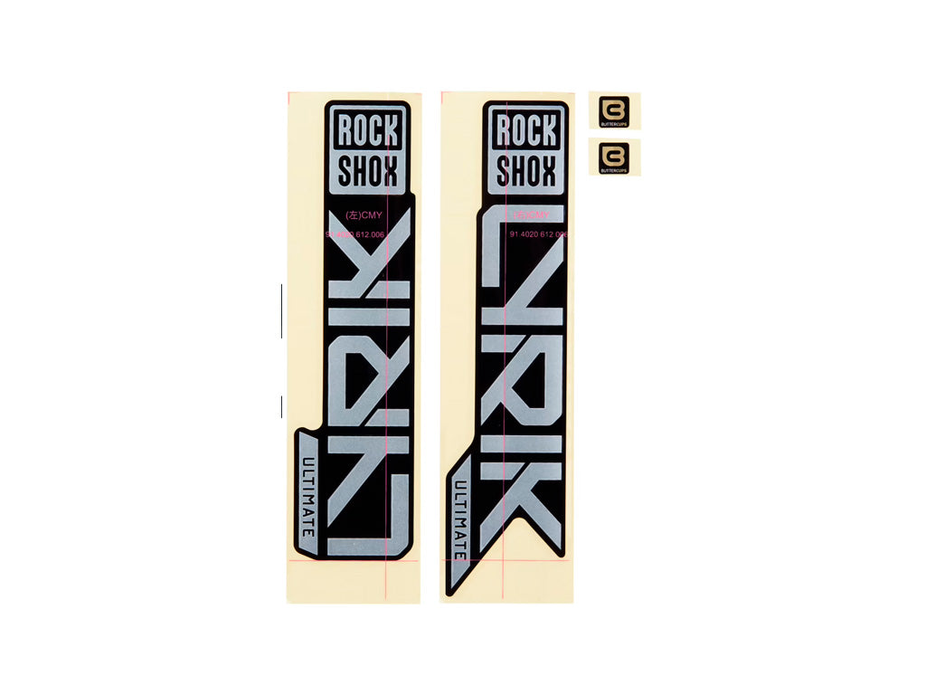 RockShox Shock Spare Decal Kit Lyrik Chrome/Black