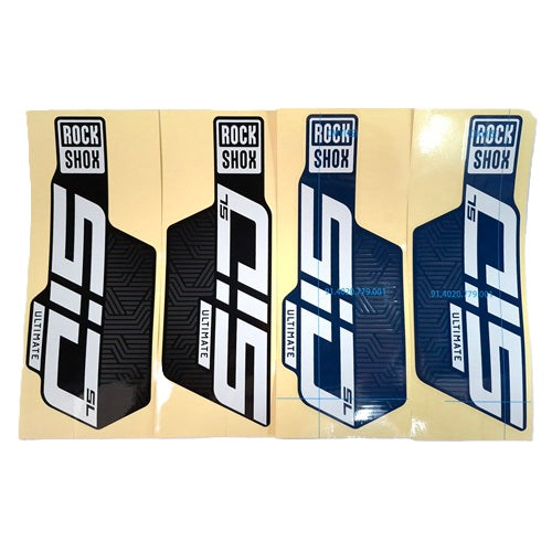 RockShox SID SL Flight Attendant Decal Kit 29in Gloss Foil for Gloss Black and Blue Crush D1 (2024-2025)