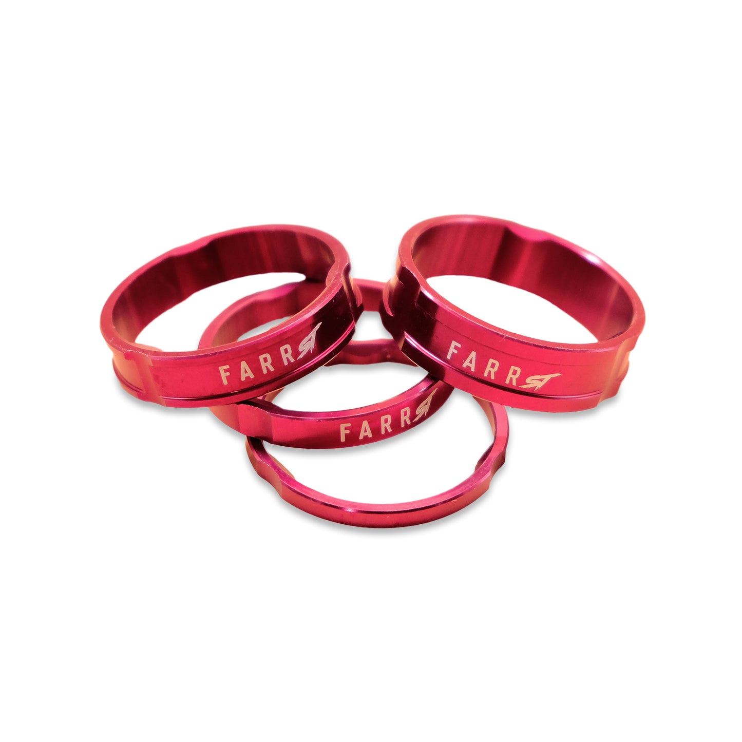 HEADSET SPACERS ALLOY 4PC RED