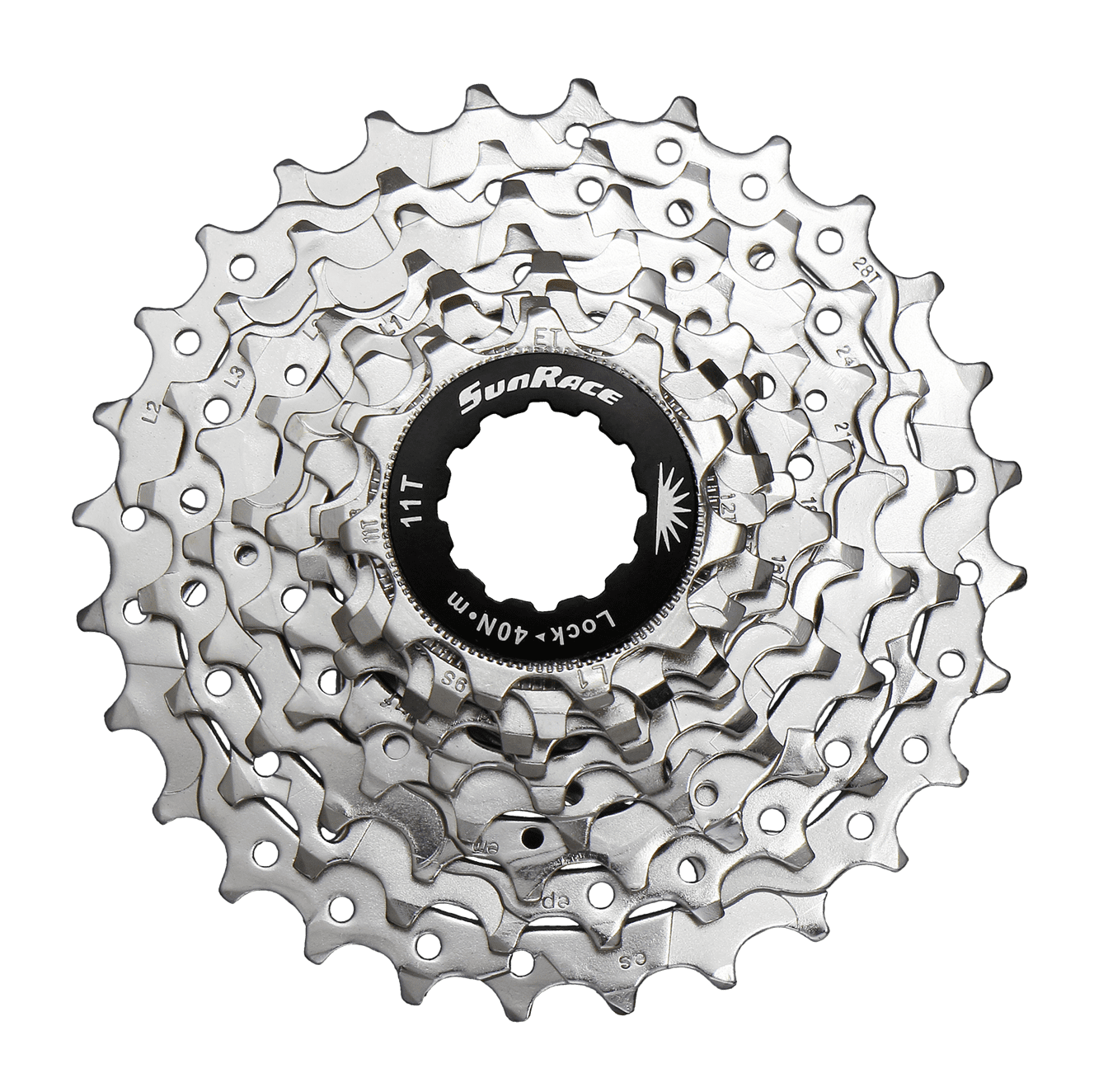 Cassette Sunrace 9 Speed 11-28T Nikel /Road
