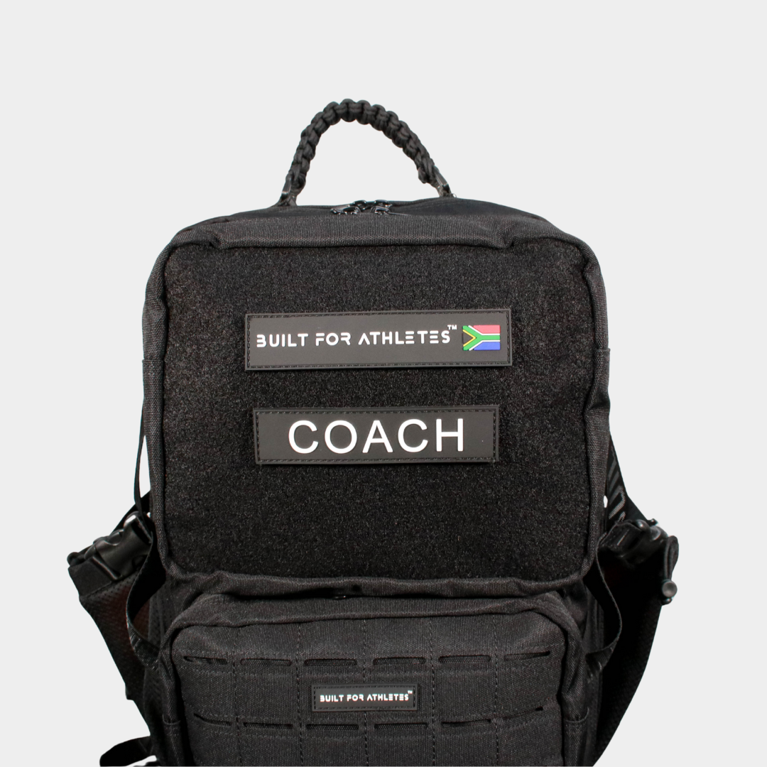 Coach Patch Black Back & White Text