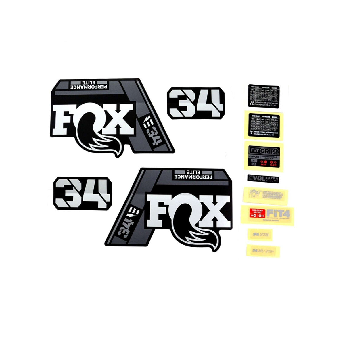 Fxpt Decal Kit 2025 34 P-SE Gray Logo Matte Black Fork