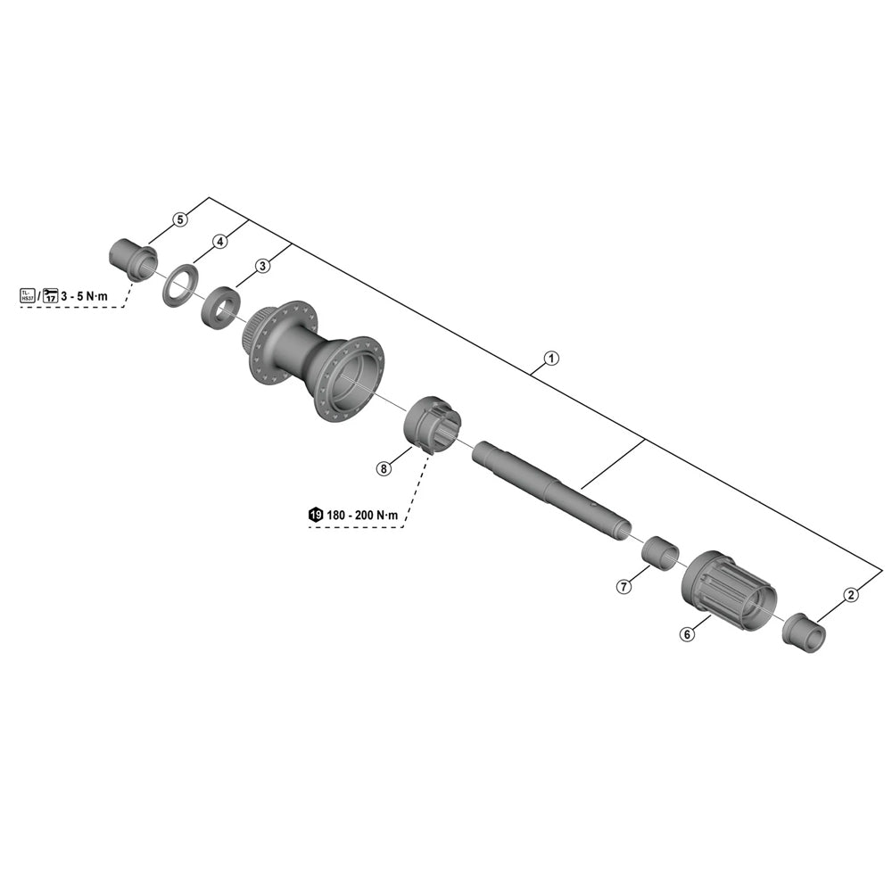 SHM FHTC500 MSB/HMB COMPLETE REAR AXLE 12X148
