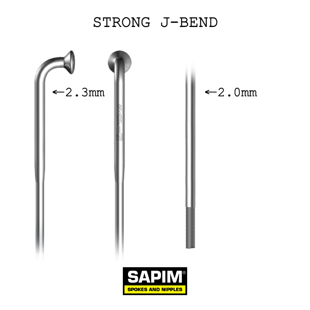 Sapim Strong Butted J-Bend Spoke | Black | 286mm
