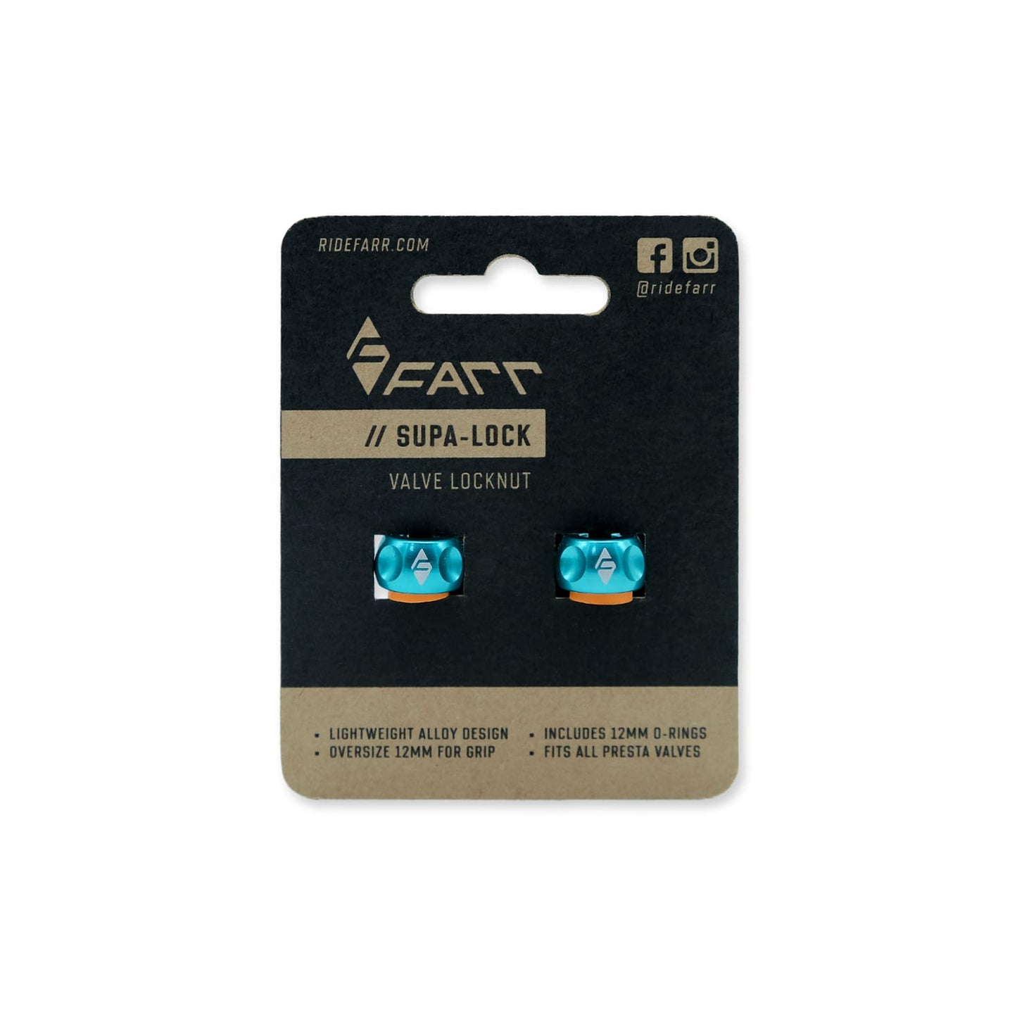 TUBELESS VALVE LOCKNUT WITH O-RING AQUA