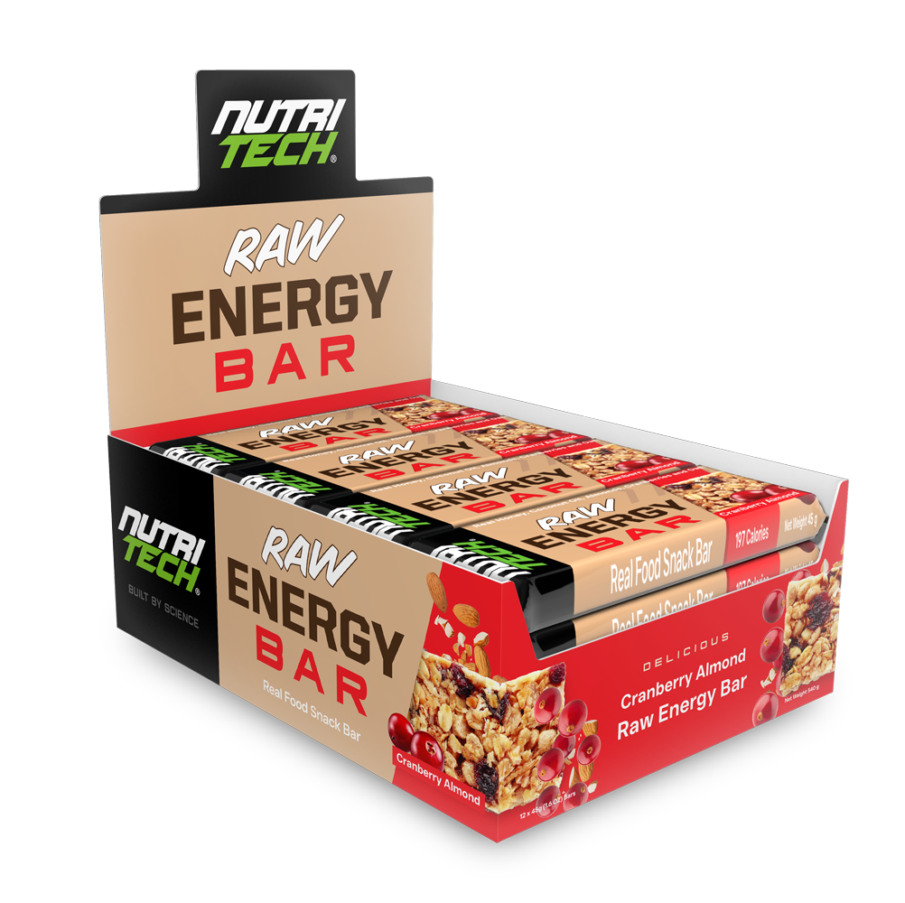 Endurade Raw Energy Bar Cranberry Almond 12 x 45g