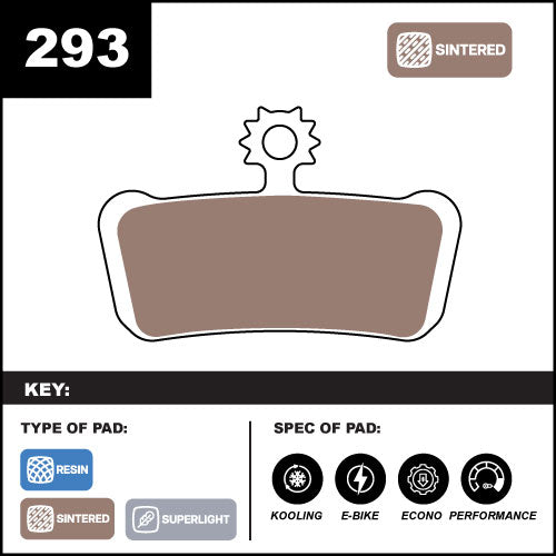 BRAKE PAD DISC SRAM SINTERED AZ-293S