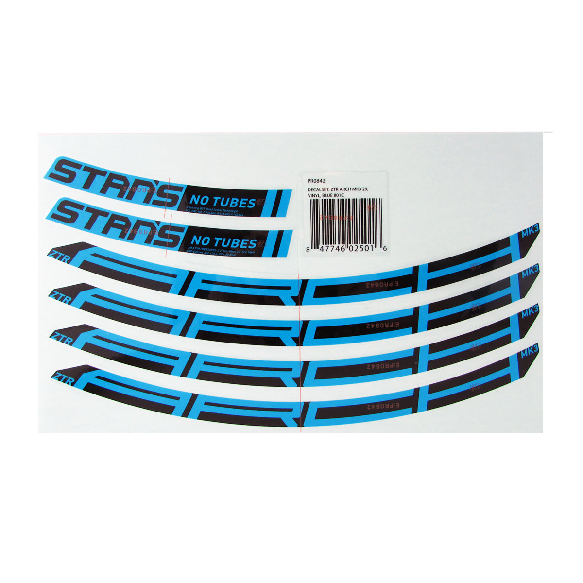 RIM DECAL SET ARCH MK3 29 BLUE