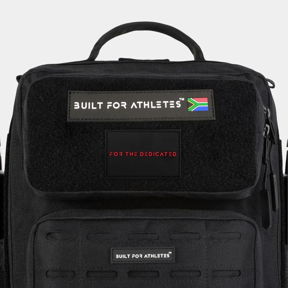 For The Dedicated Patch Black Back & Red Text