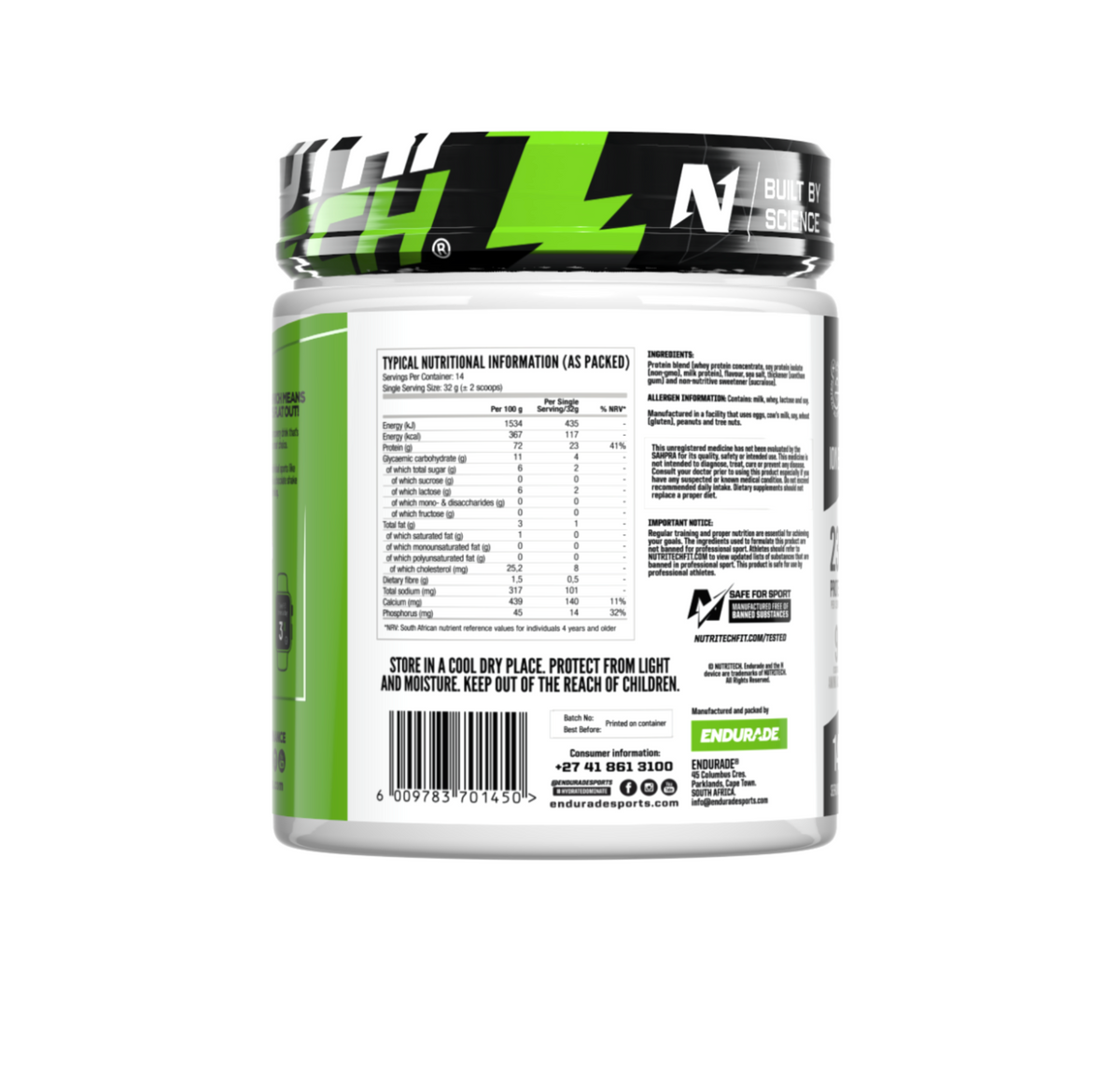 Endurade Protein – Chocolate Milk 454g Tub