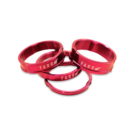 HEADSET SPACERS ALLOY 4PC RED