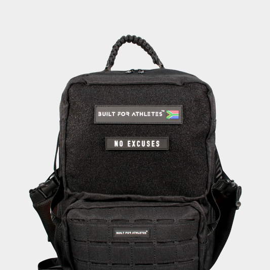 No Excuses Patch Black Back & White Text