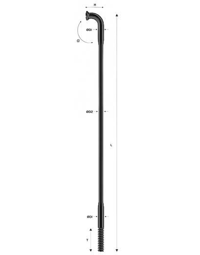 Spoke J-Bend 298mm DB (1.8) Black