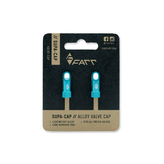 TUBELESS VALVE CAP W/CORE REMOVER AQUA