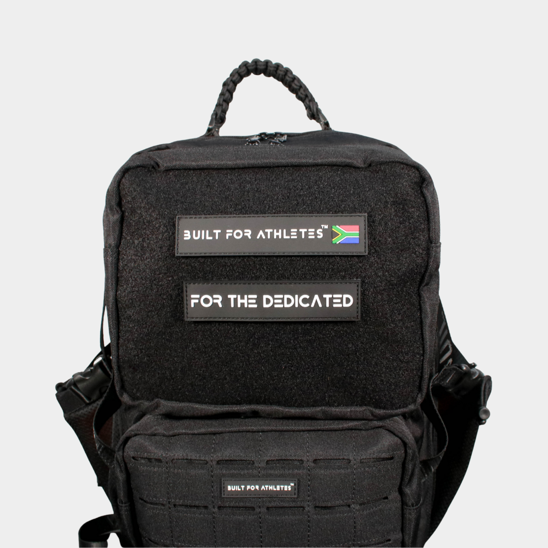 For The Dedicated Patch Black Back & White Text