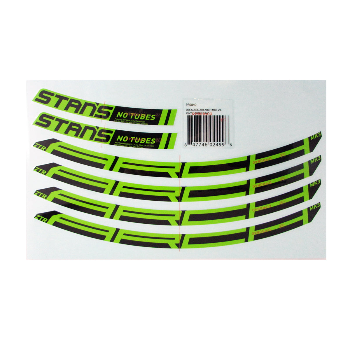 RIM DECAL SET ARCH MK3 29 GREEN