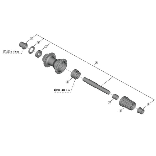 SHM FHTC500-MS/HM COMPLETE REAR AXLE 12X142