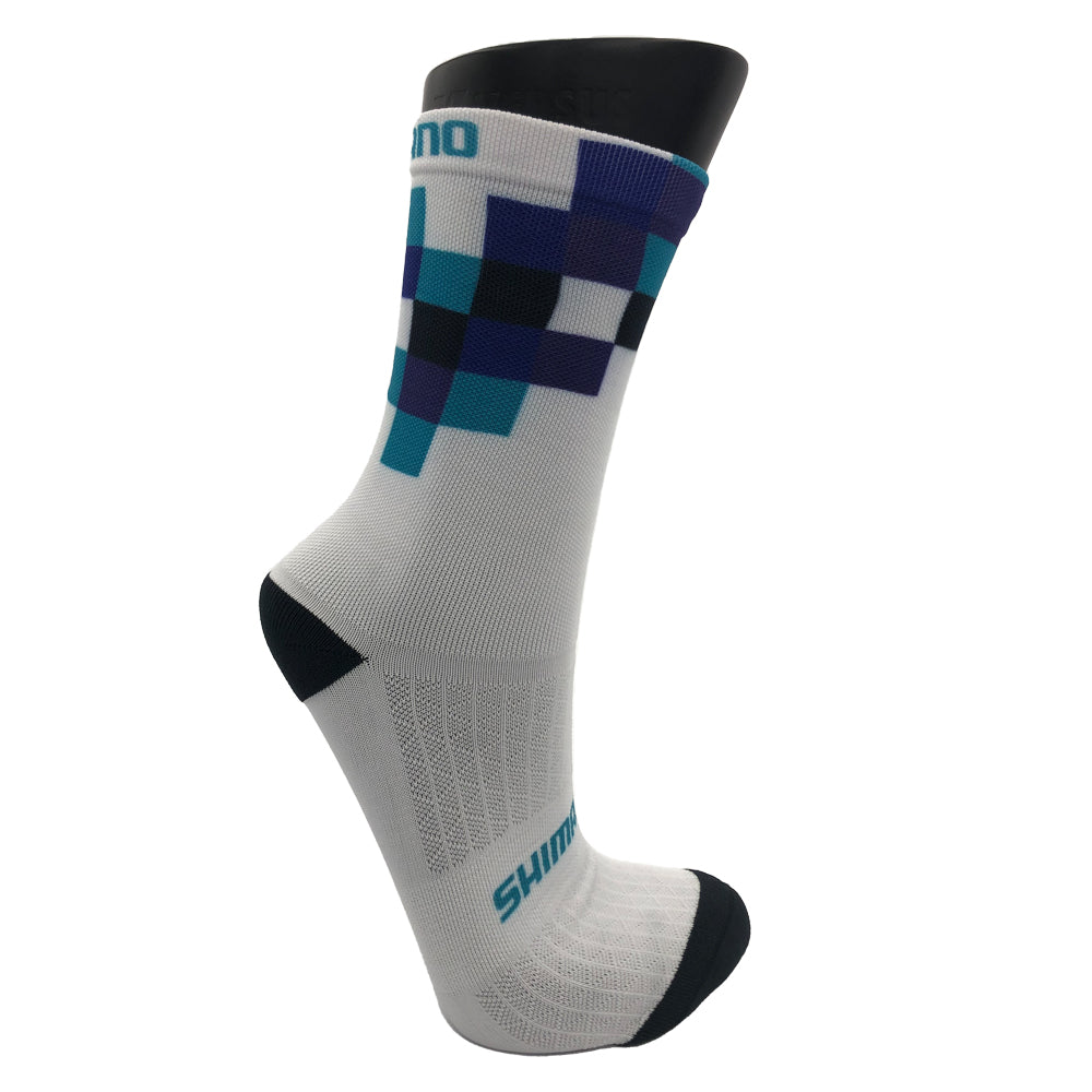 SHM SOCK CHECK WHITE LG 8-12