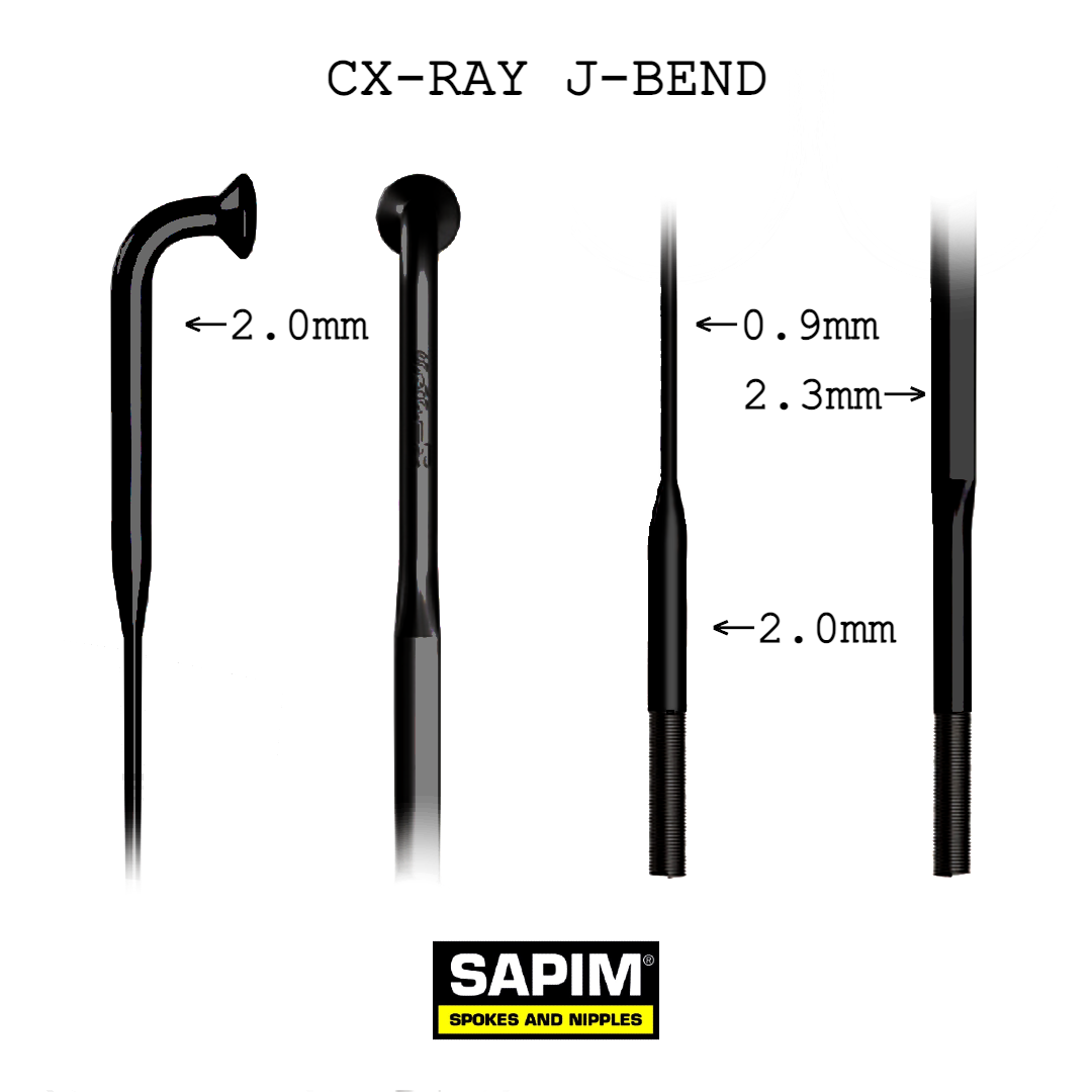 Sapim CX Ray Bladed J-Bend Spoke | Black | 294mm