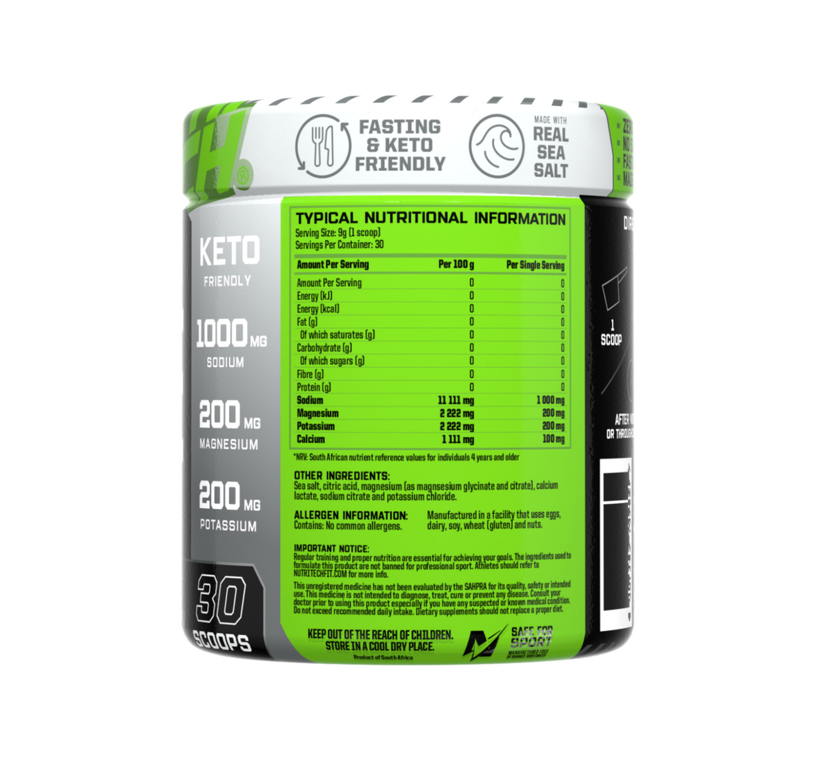 Nutritech Hydrate Electrolytes Unflavoured 270g Tub