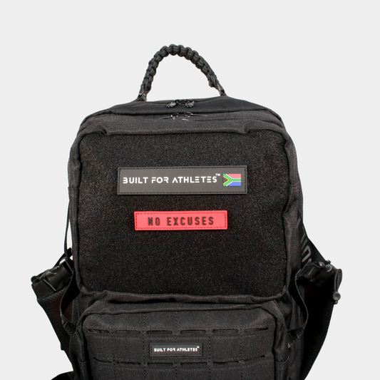 No Excuses Patch Red Back & Black Text
