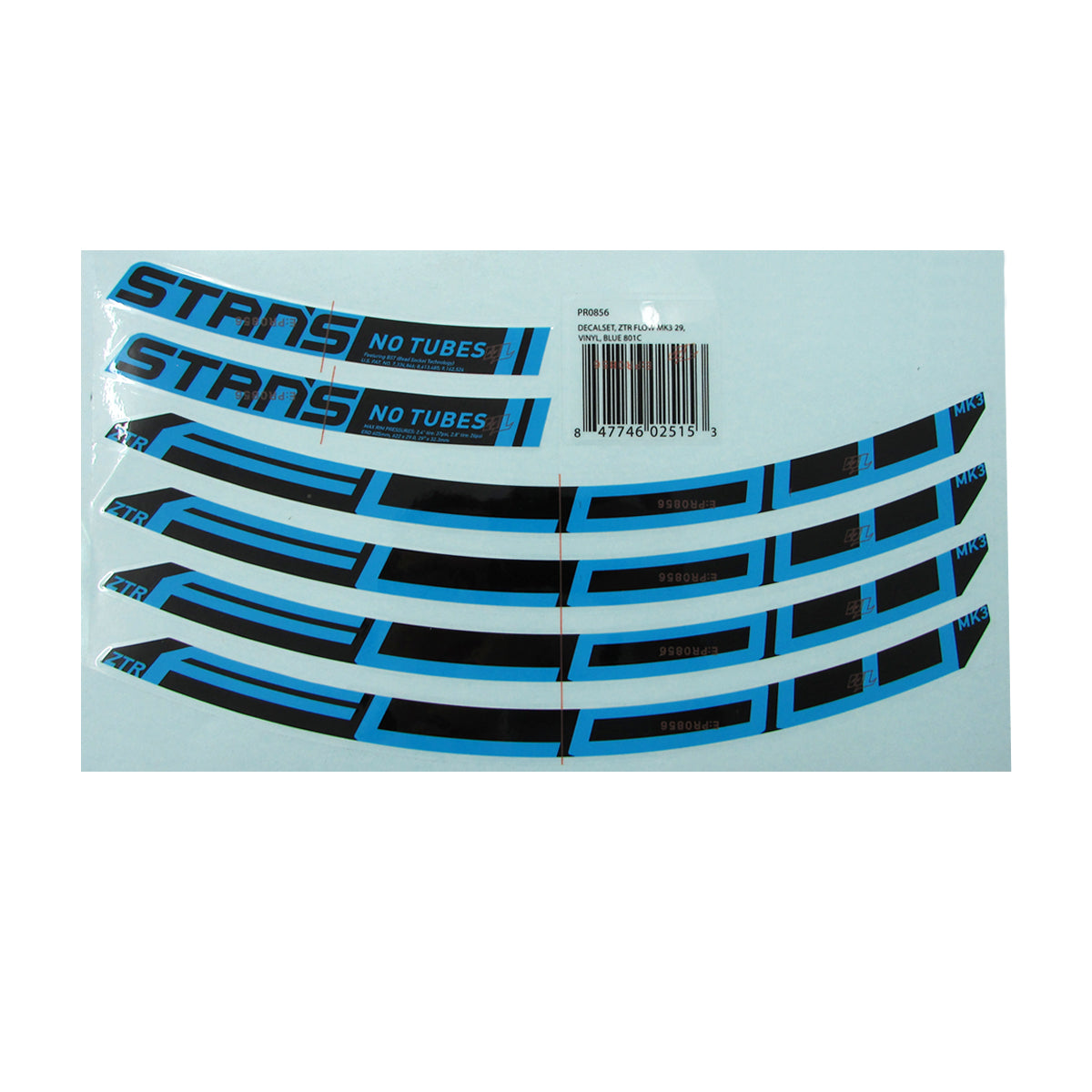 RIM DECAL SET FLOW MK3 29 BLUE