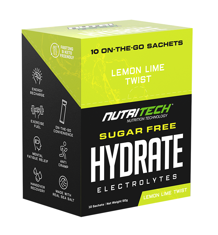 Nutritech Hydrate Electrolytes Lemon Lime Twist 10 x 9g Sachet